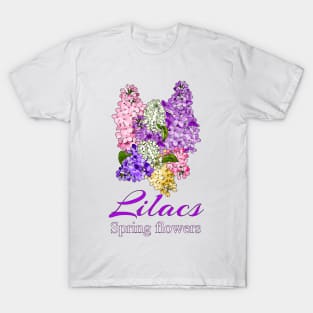 Vintage Lilac-Spring Flowers Lilacs-Flower shirt-Gifts with printed flowers T-Shirt